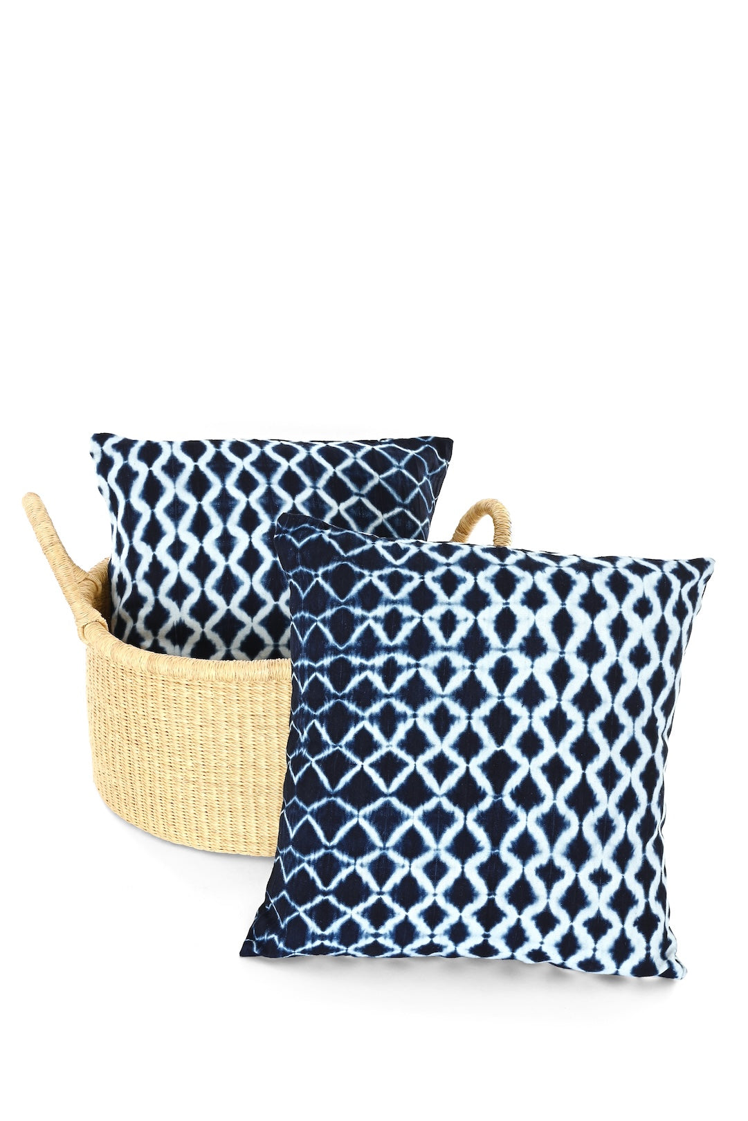 African Indigo Resist Dyed Pillow with Insert