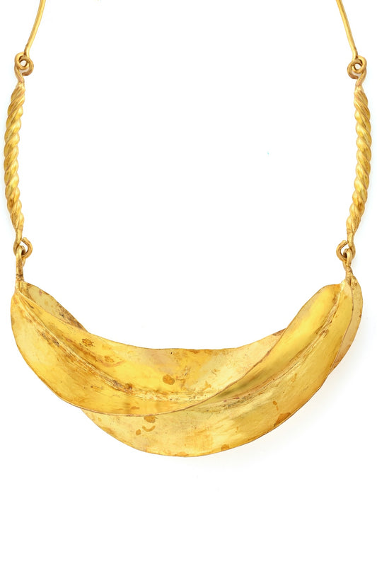 Hammered Brass Fulani Twist Necklace - Limited Edition