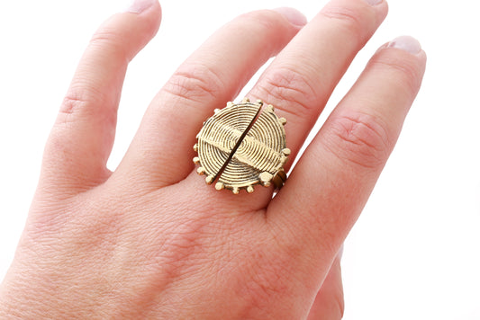 Assorted Malian Cast Brass Split Sun Ring - Limited Edition