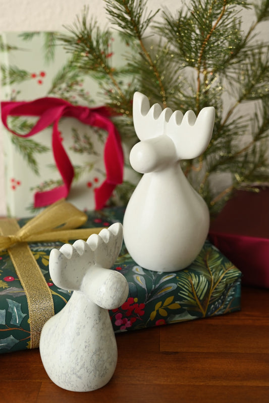 All-Natural Soapstone Reindeer Sculpture