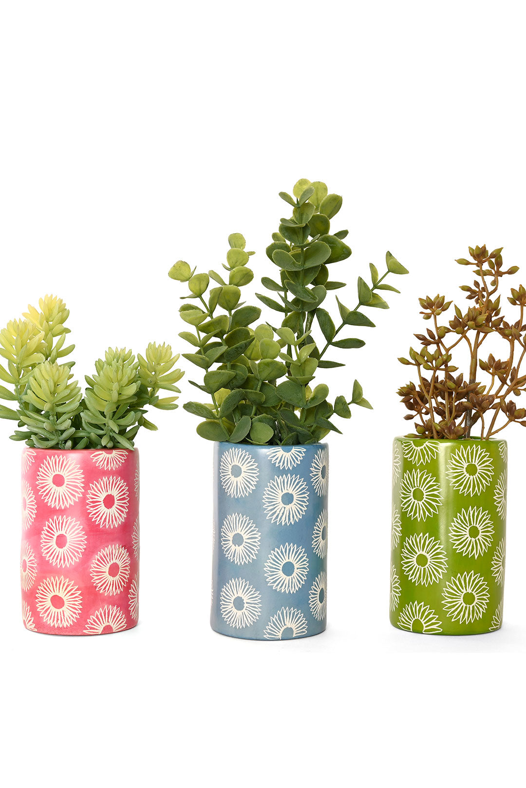 Green Blossom Soapstone Pencil Cup or Vase