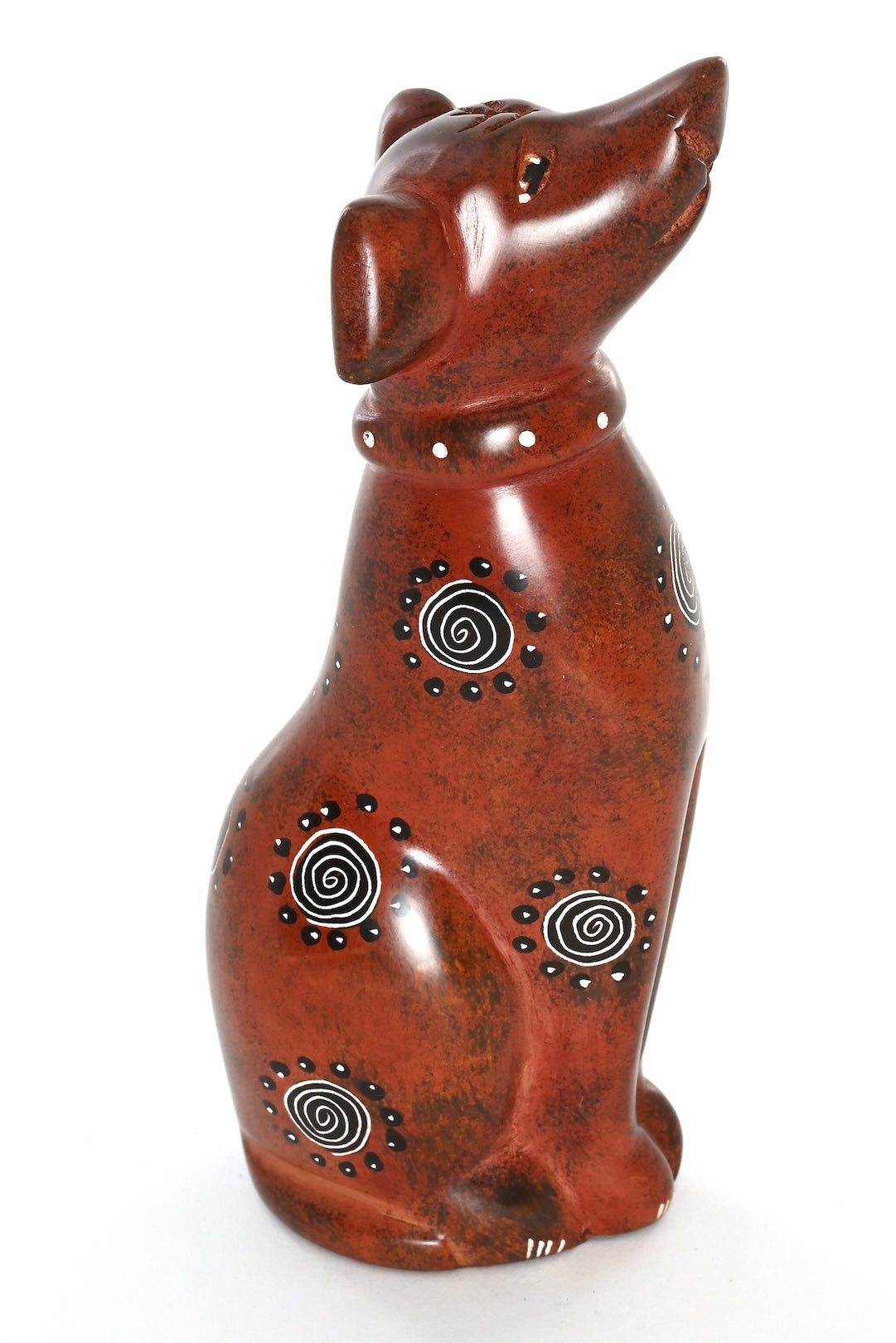 Large Brown Soapstone Dog Sculpture