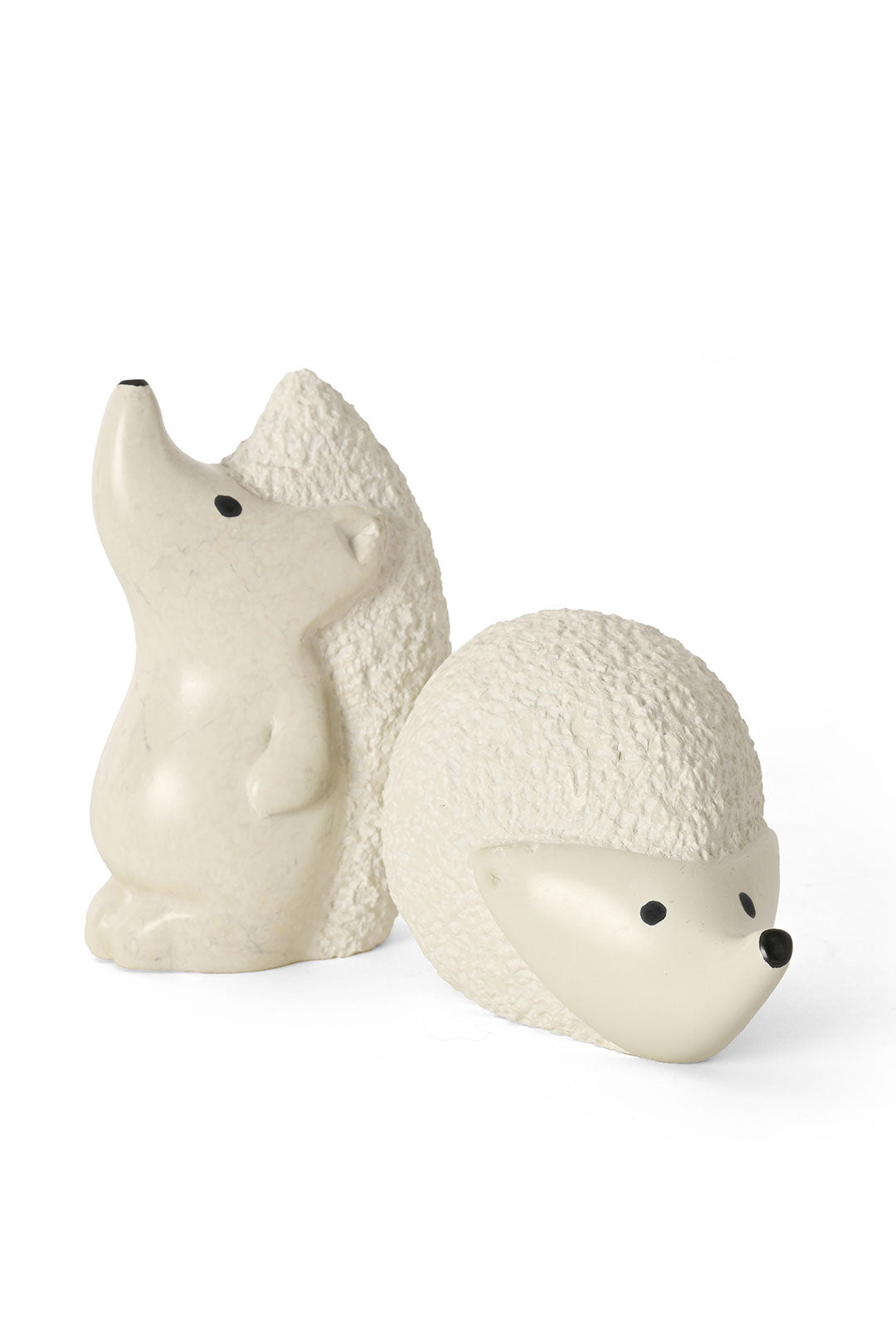 All Natural Textured Soapstone Standing Hedgehog Sculpture