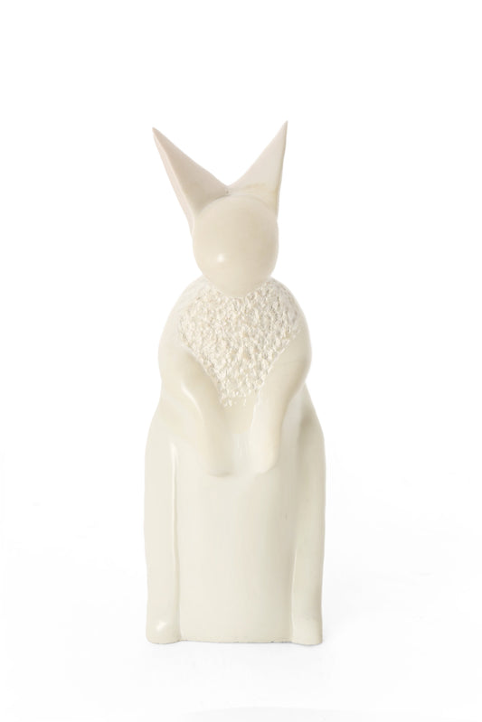 Natural Textured Soapstone Bunny Rabbit Sculpture