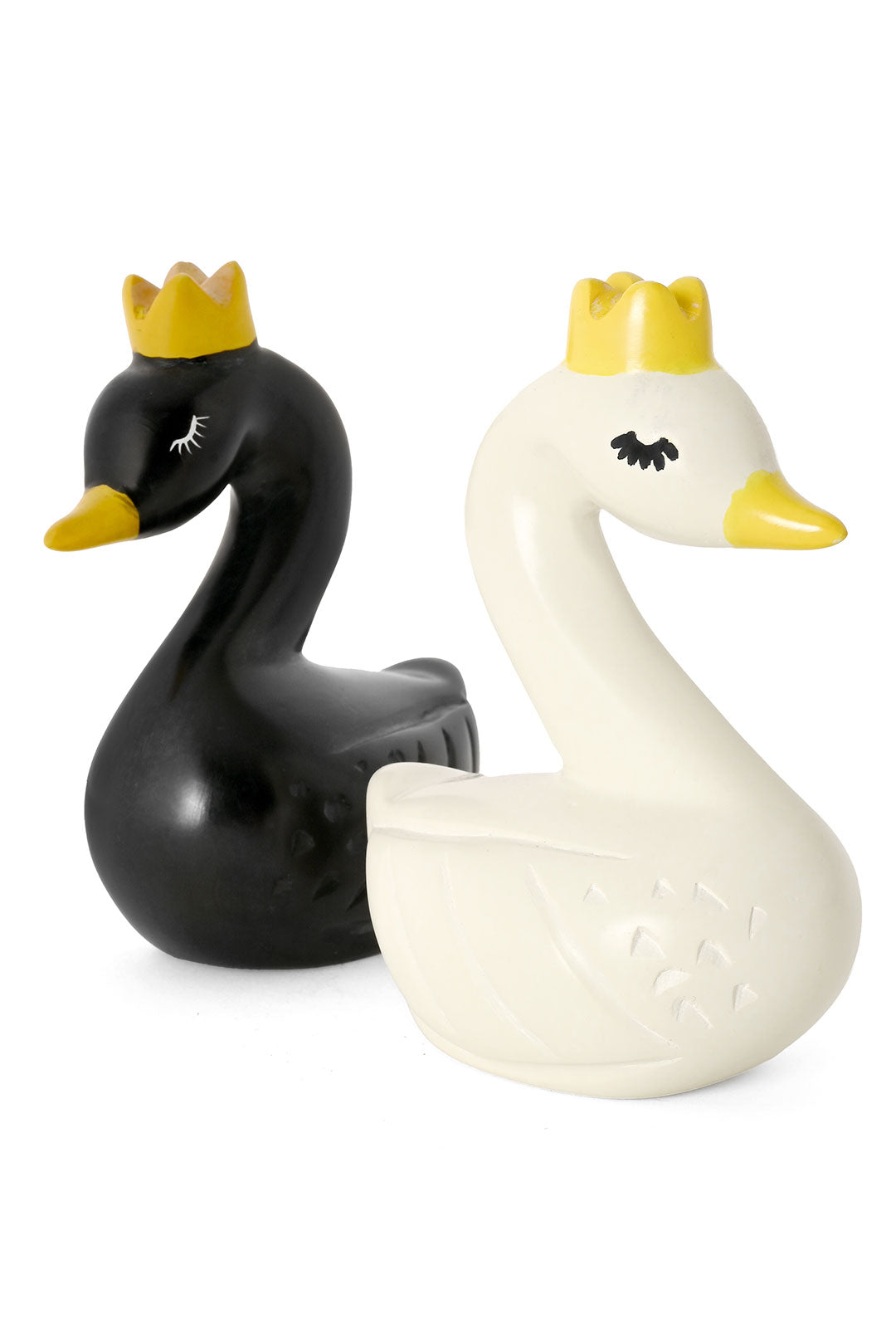 Regal Black Kenyan Soapstone Swan Sculpture