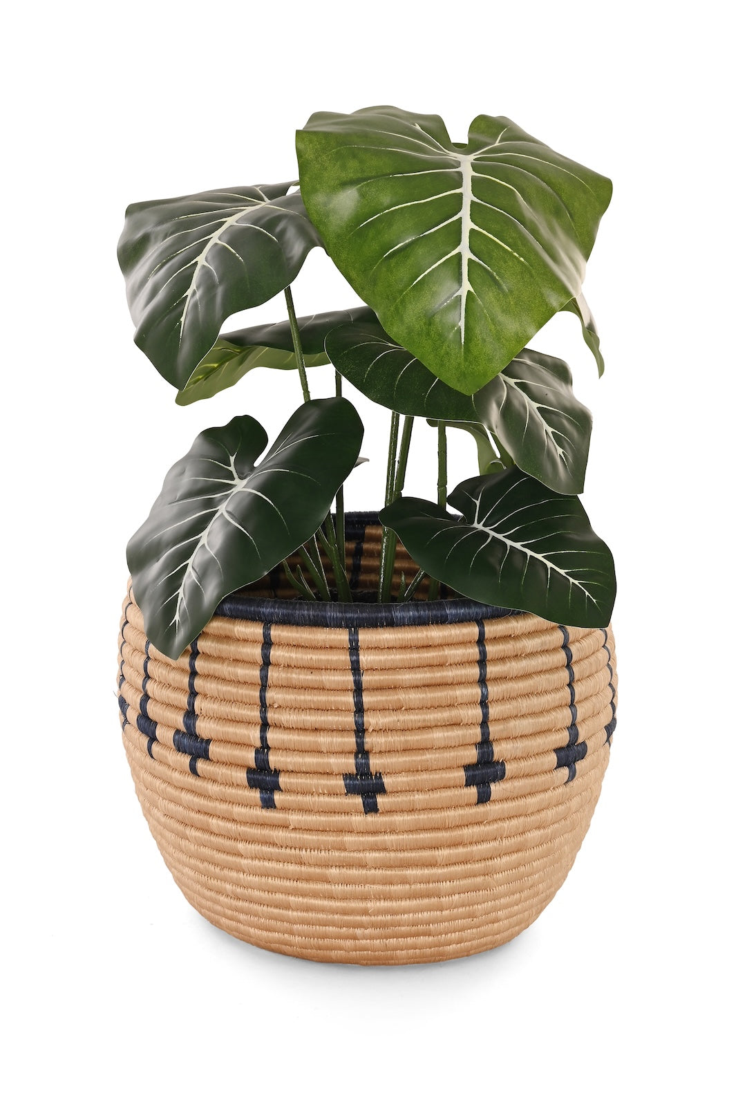 Rwandan Tan and Blue Arrow Basket