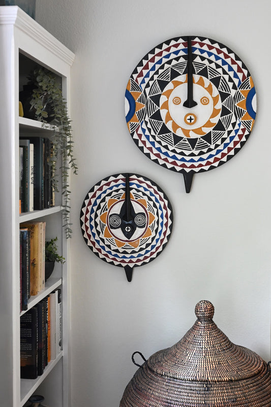 Hunu Decorative Wooden Sun Wall Masks