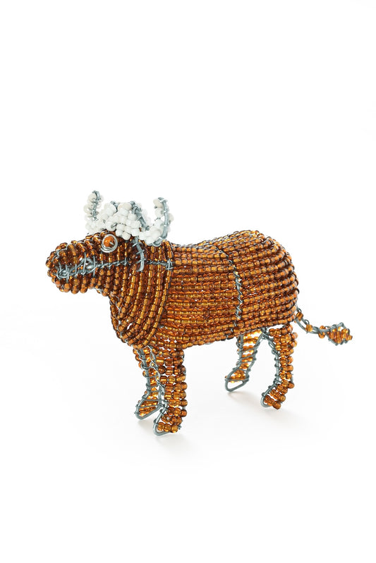 Beaded Water Buffalo Sculpture