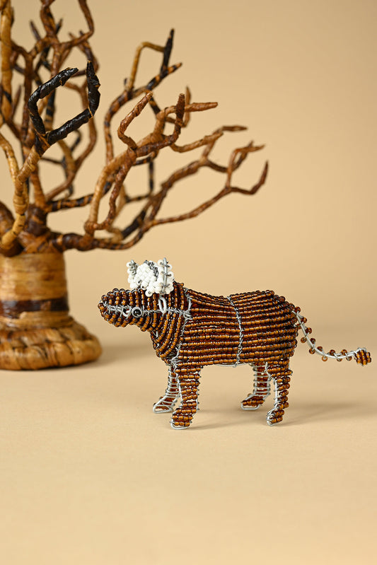 Beaded Water Buffalo Sculpture