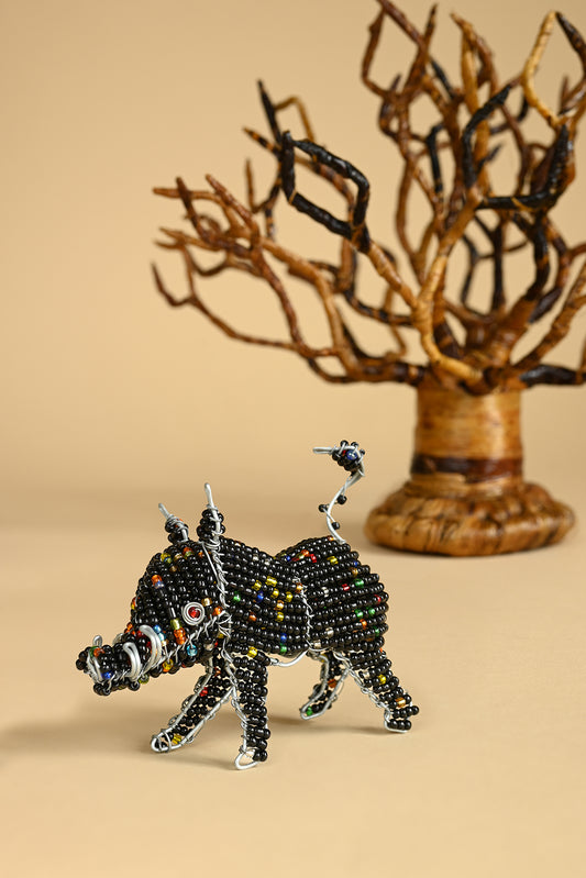 Beaded Warthog Sculpture
