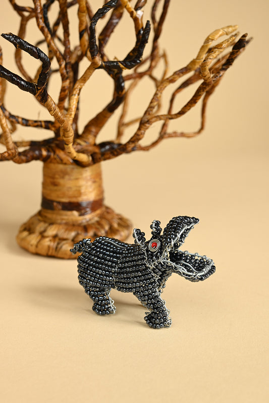 Beaded Hippo Sculpture