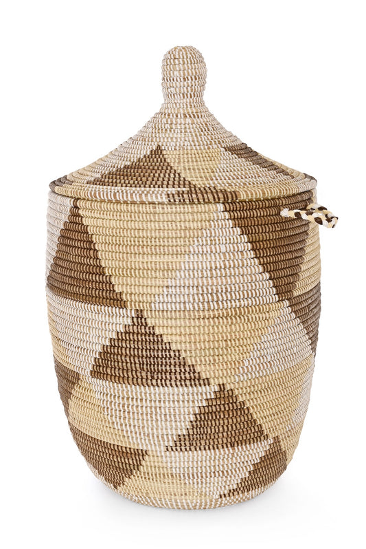Earthy Triangles Large Senegalese Hamper - One of a Kind