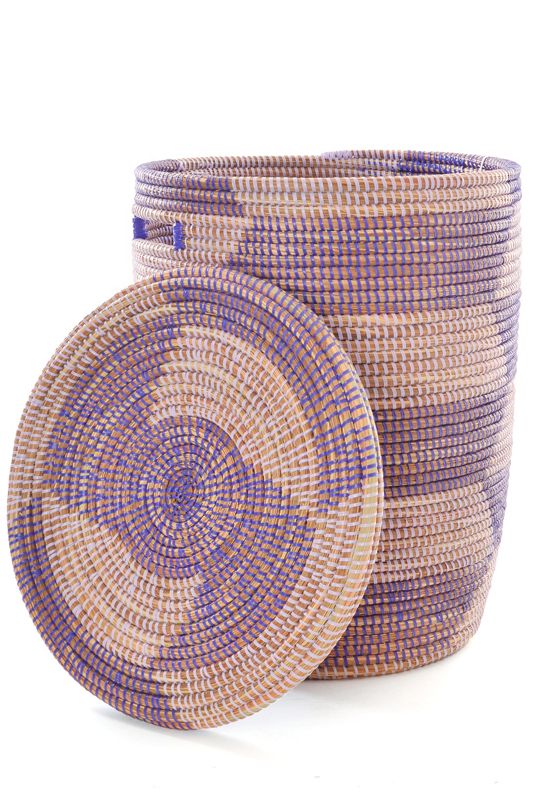 Lavender & Purple Herringbone Flat Lid Hamper Basket