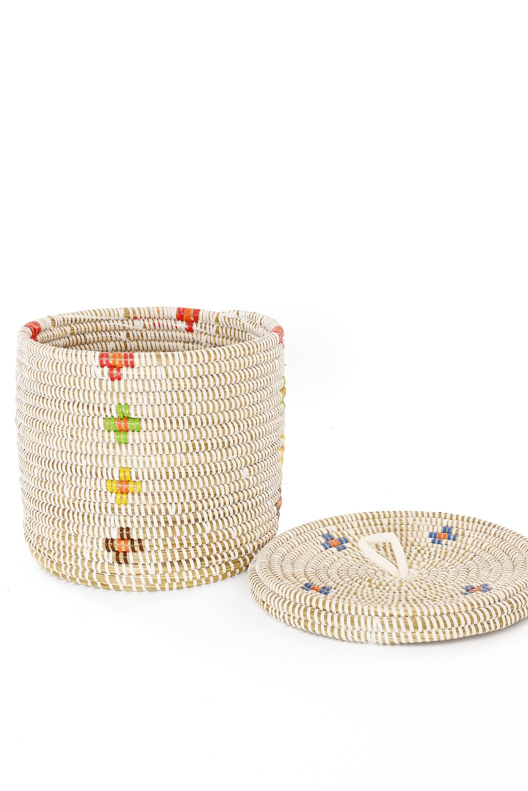 Colorful Blossom Lidded Storage Basket