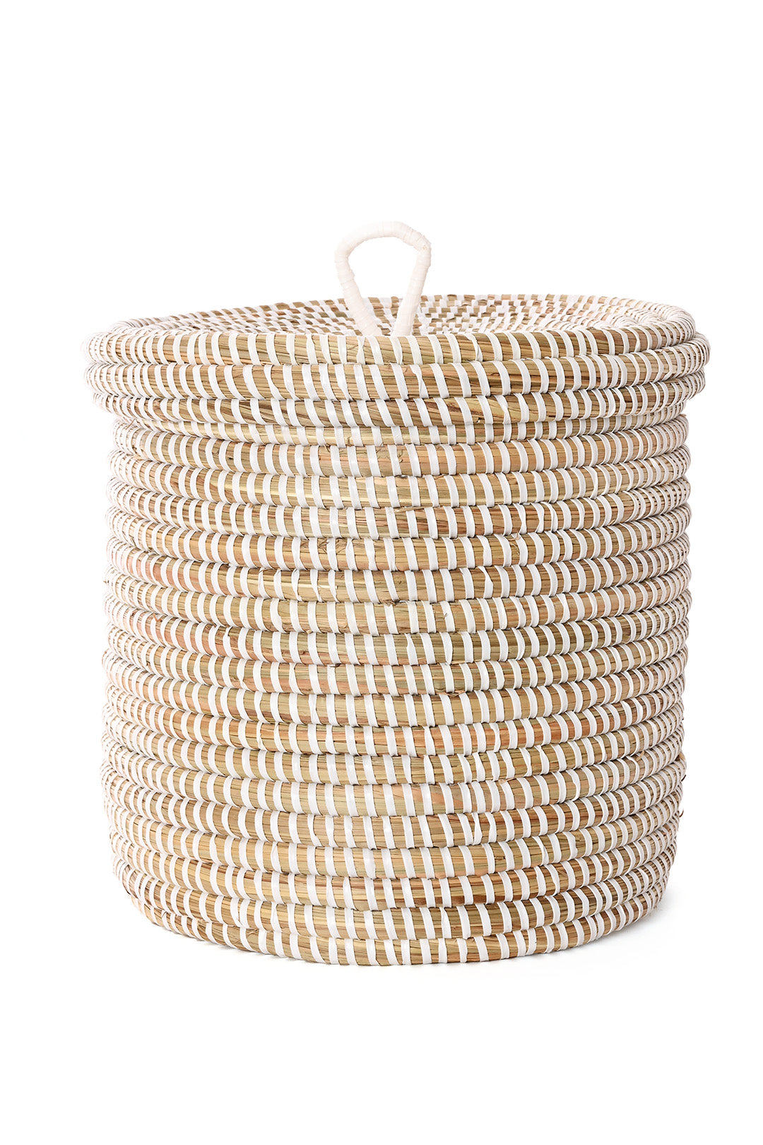 Small White Lidded Basket