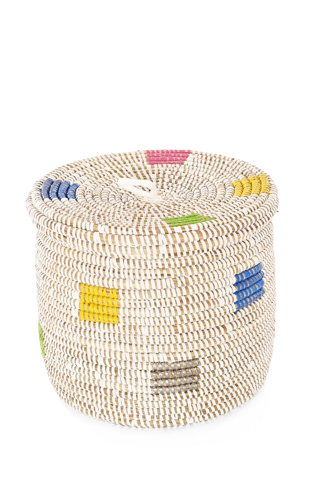 Pixels Lidded African Basket