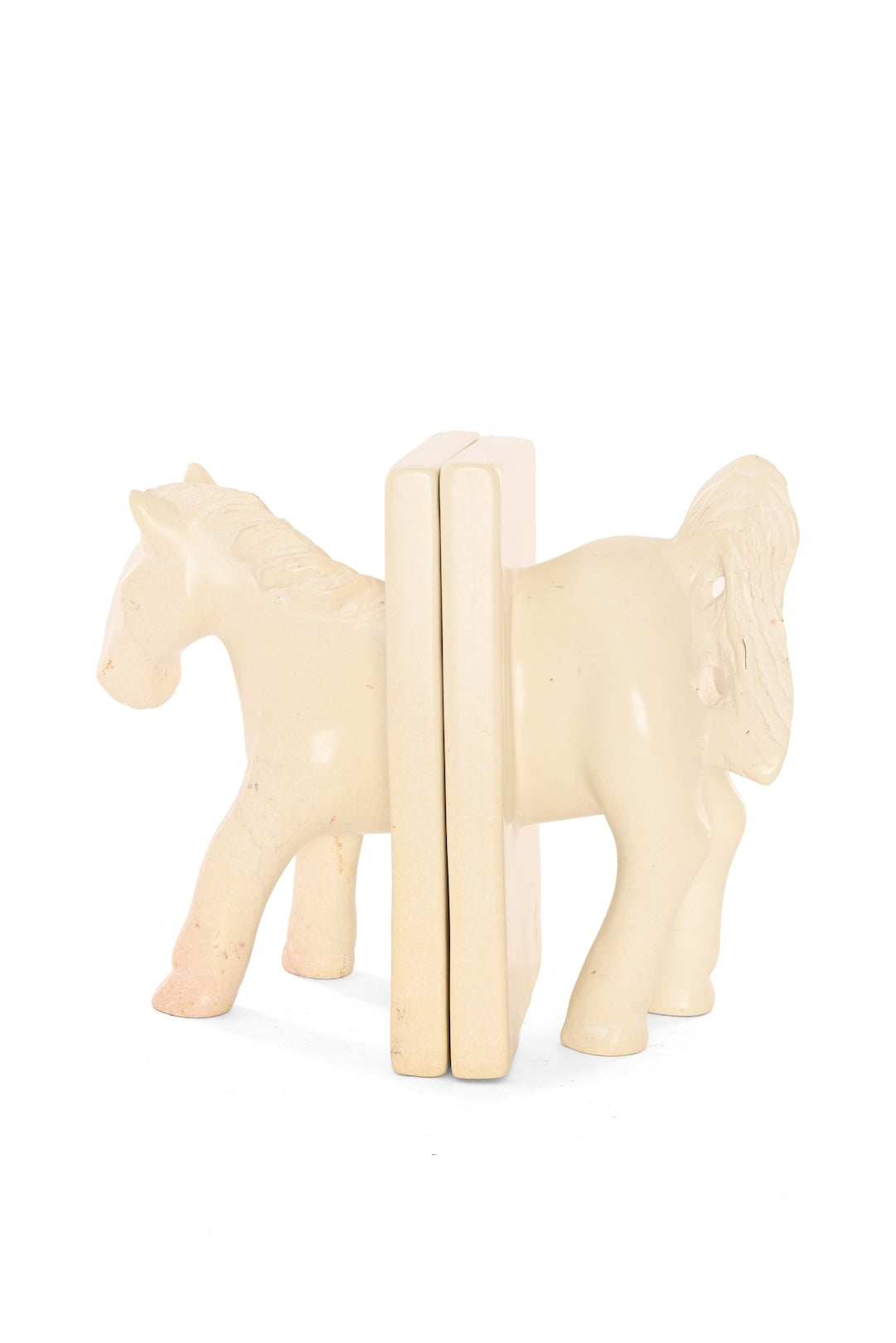One of a Kind Natural Soapstone Horse Bookends