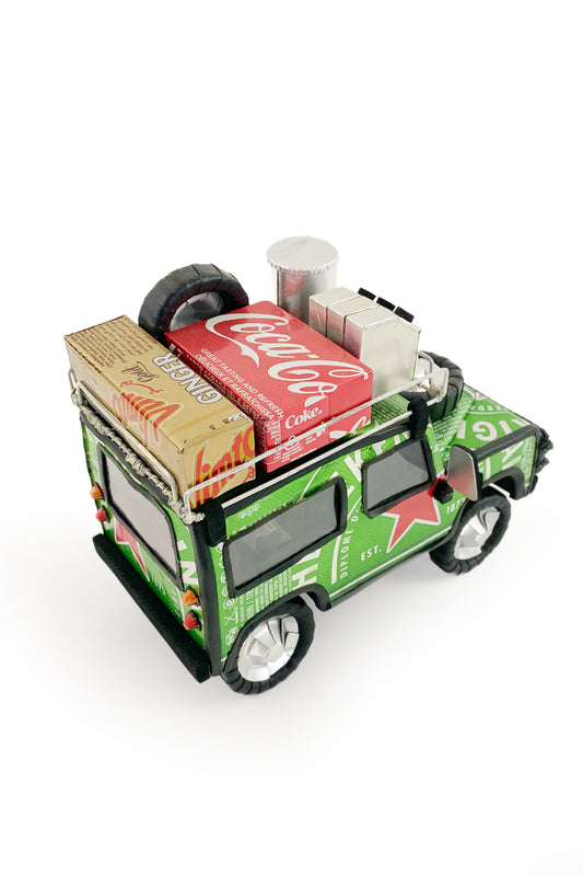 One-Of-A-Kind Recycled Beer & Soda Can Land Rover