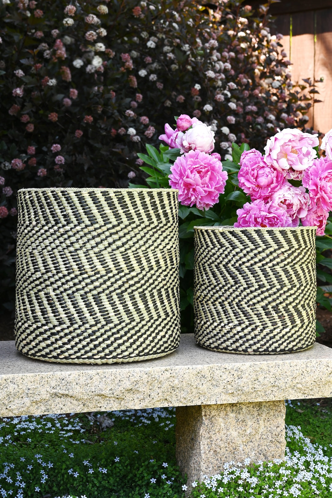 Black & Natural Maila Milulu Reed Basket