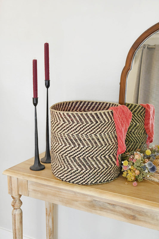 Black & Natural Maila Milulu Reed Basket