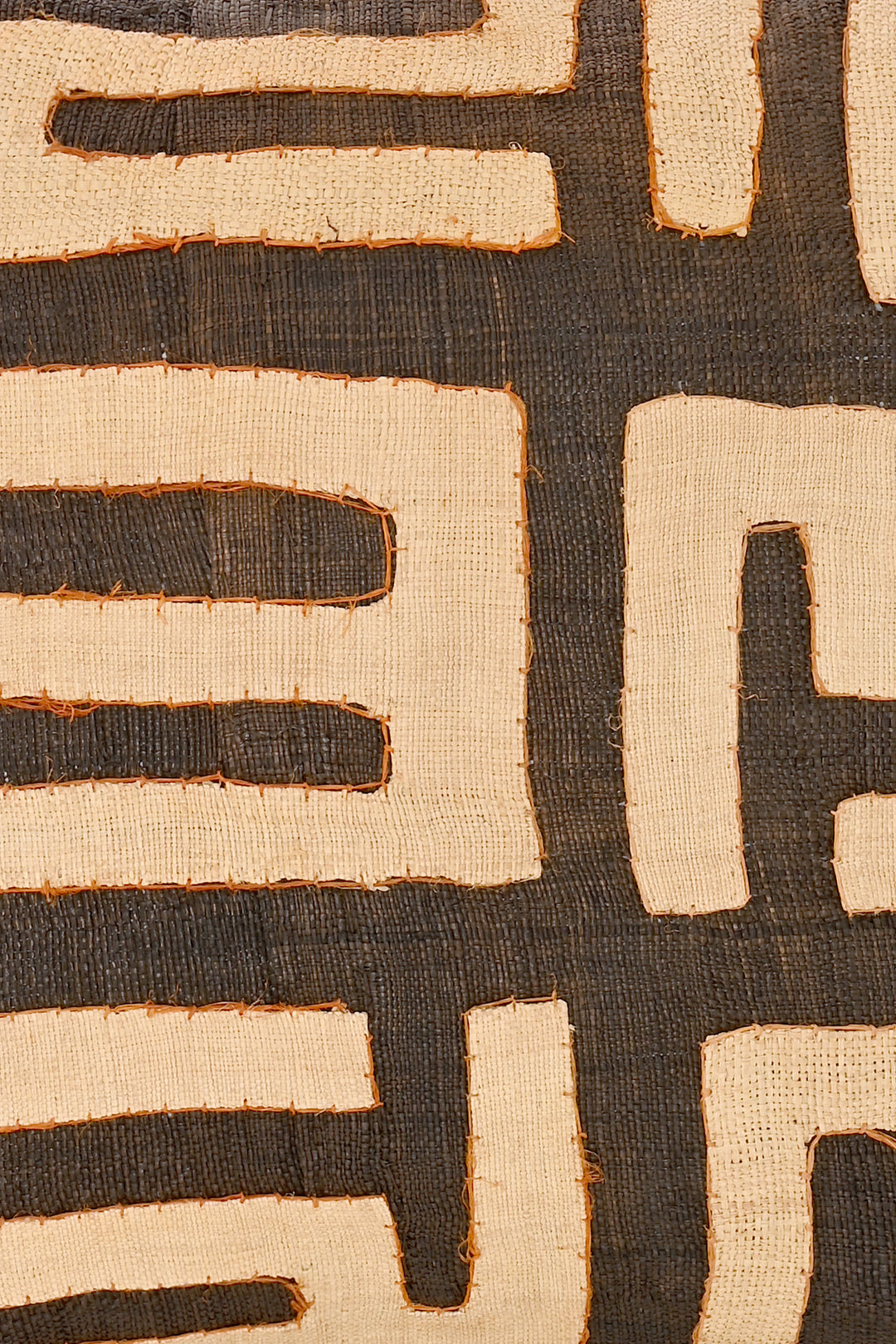 16" One of a Kind Brown & Cream Maze Raffia Pillow