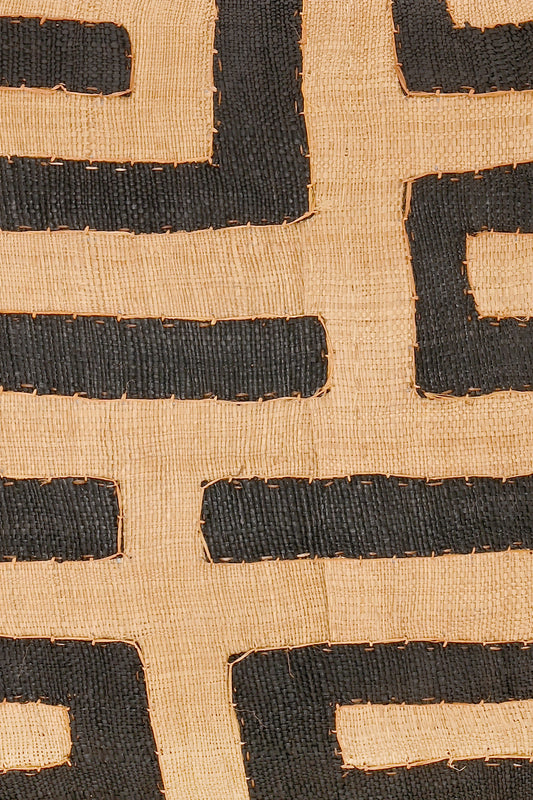 16" One of a Kind Brown & Cream Maze Raffia Pillow