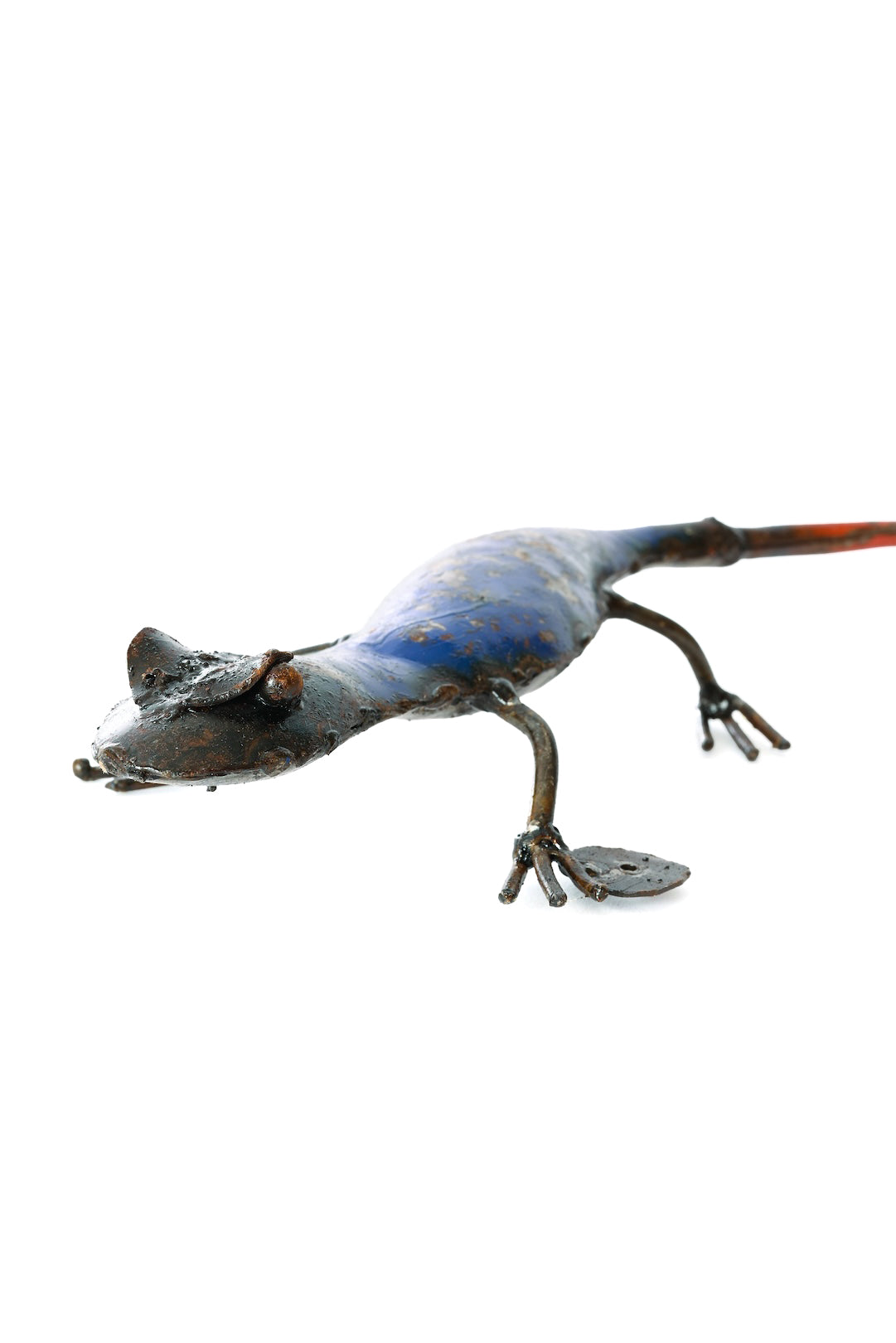 Recycled Oil Drum Salamander Sculpture - Blue