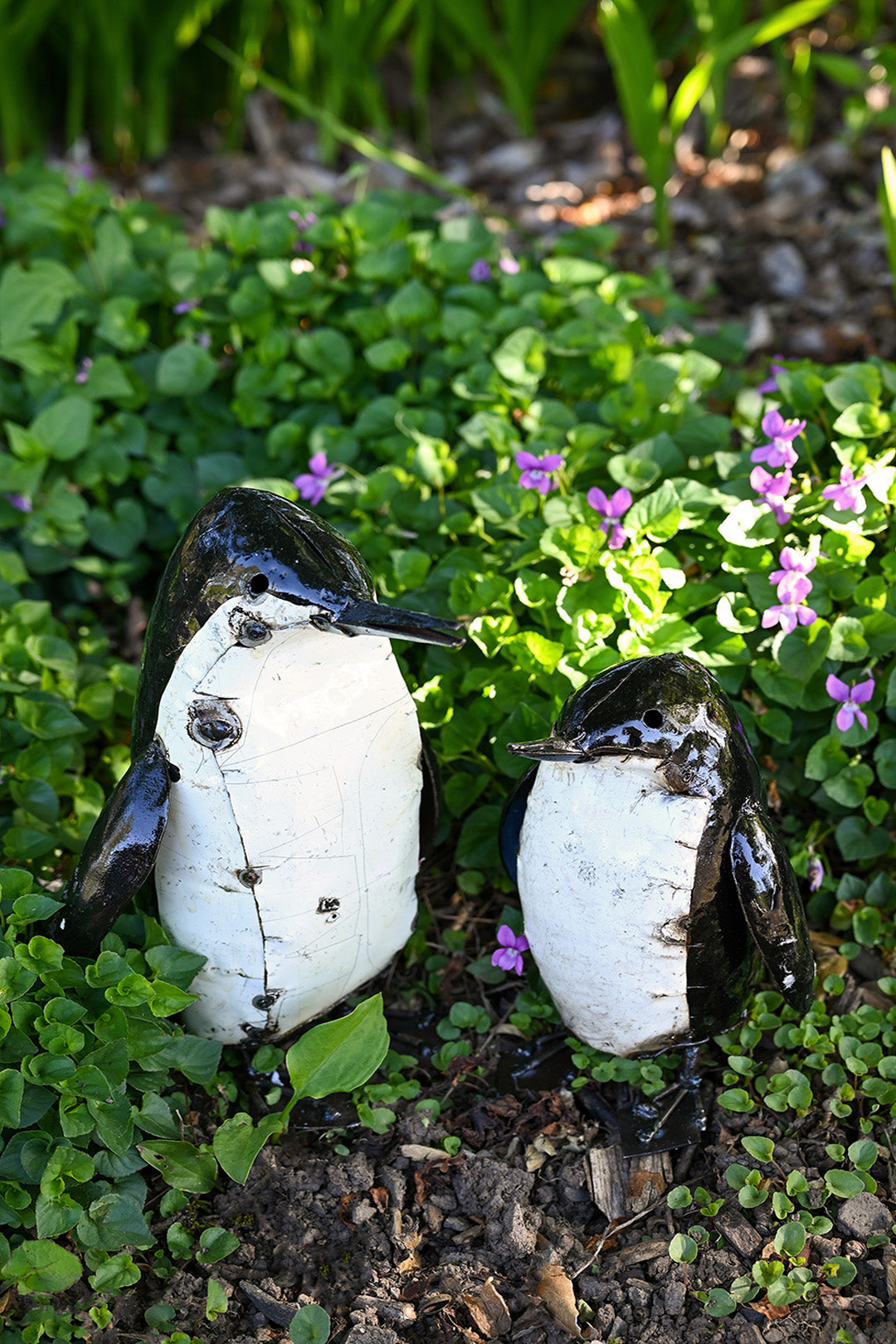 Penguin Pals Oil Drum Sculptures