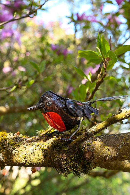 Recycled Metal Robin Sculpture