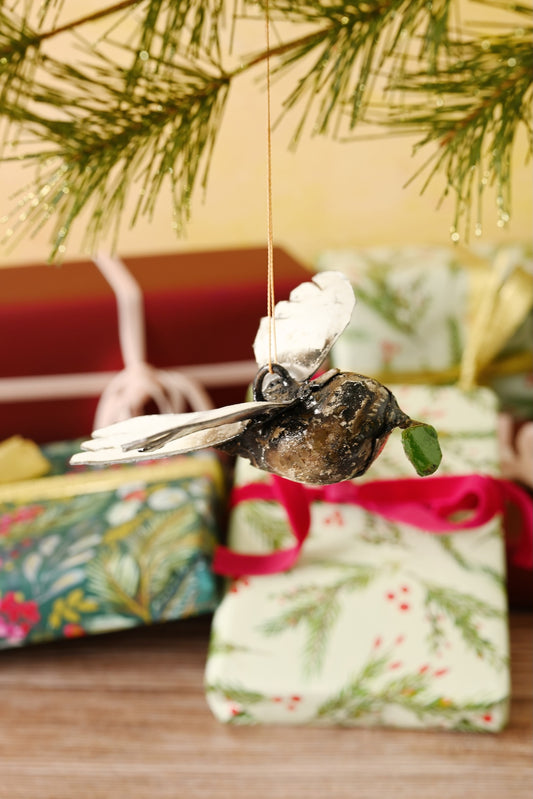 Recycled Metal Dove of Peace Hanging Sculpture Ornament