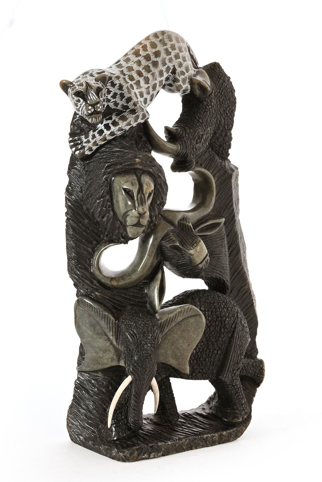 African Big Five Stone Sculpture - One of a Kind