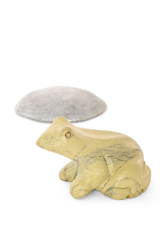 On The Pond Stone Frog Sculpture - One of a Kind