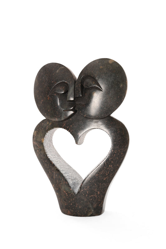 Connected Hearts Stone Sculpture - One of a Kind