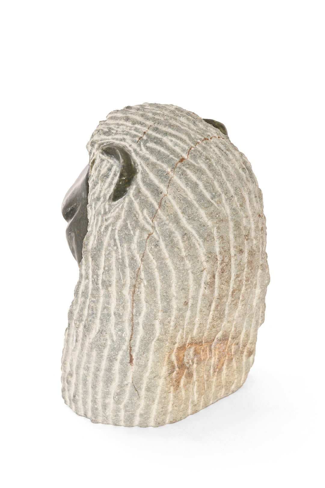 Hand-Carved Stone Lion Bust - One of a Kind