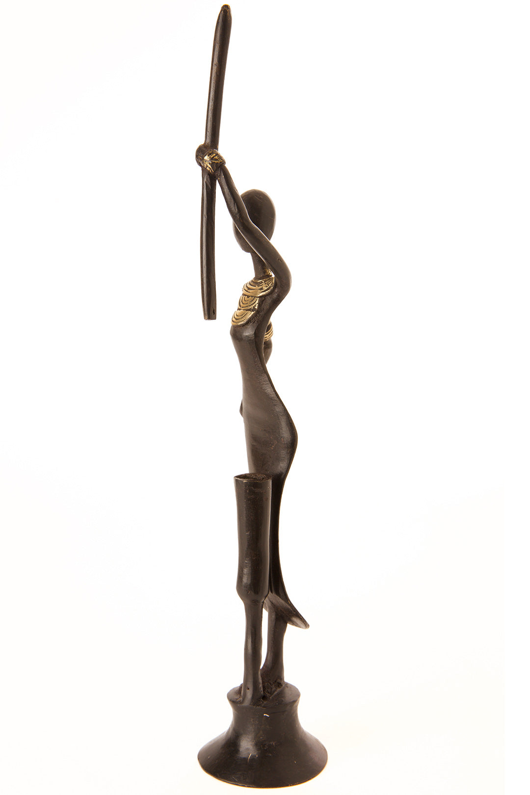Woman with Mortar & Pestle Bronze Sculpture