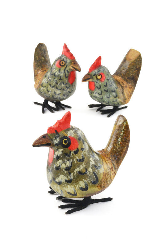 Jacaranda Wood Little Chicken Sculpture