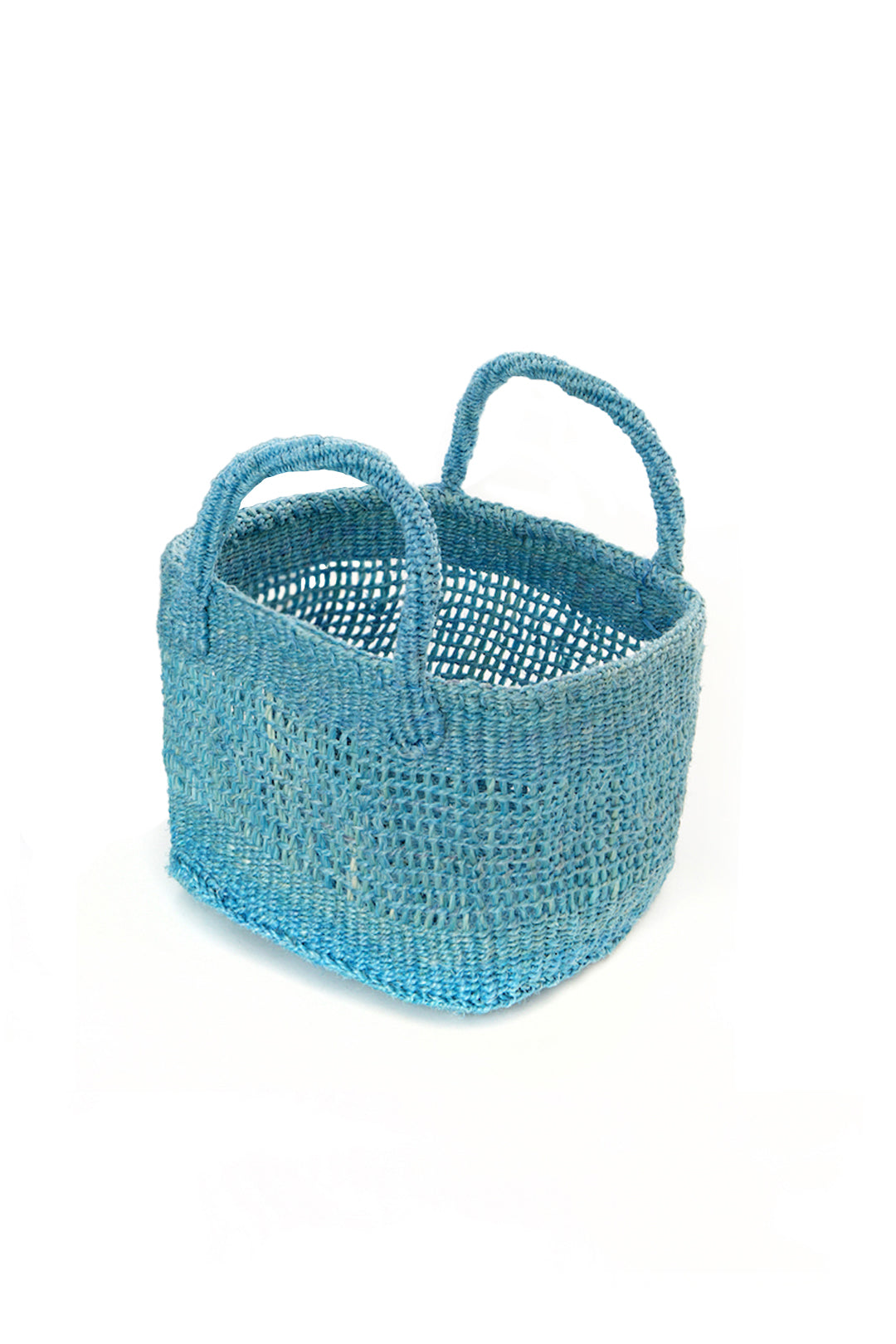 Blue Lace Weave Square Sisal Baskets