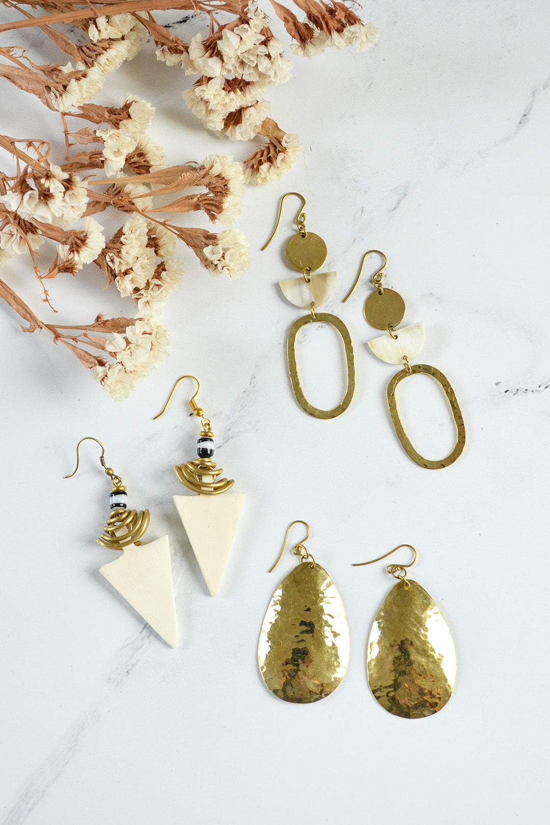 Bone & Brass Regent Earrings from Kenya