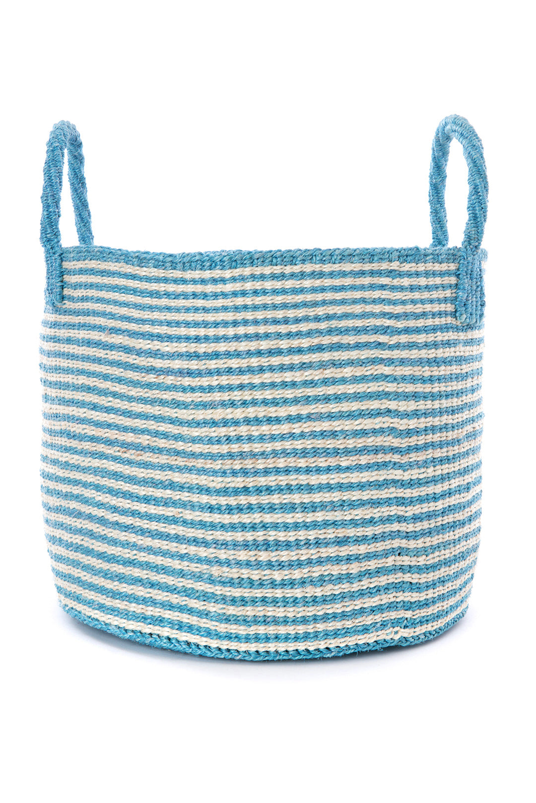 Sky Blue Skinny Stripe Sisal Tote