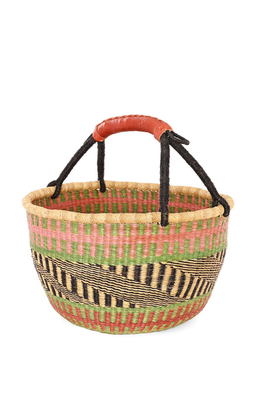 Winter Garden Handwoven Bolga Basket - One of a Kind