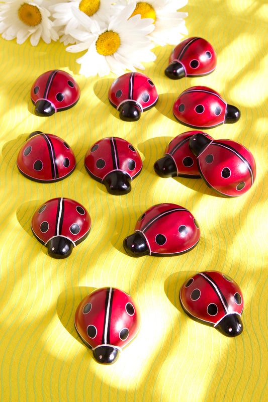 One Dozen Miniature Soapstone Good Luck Ladybugs