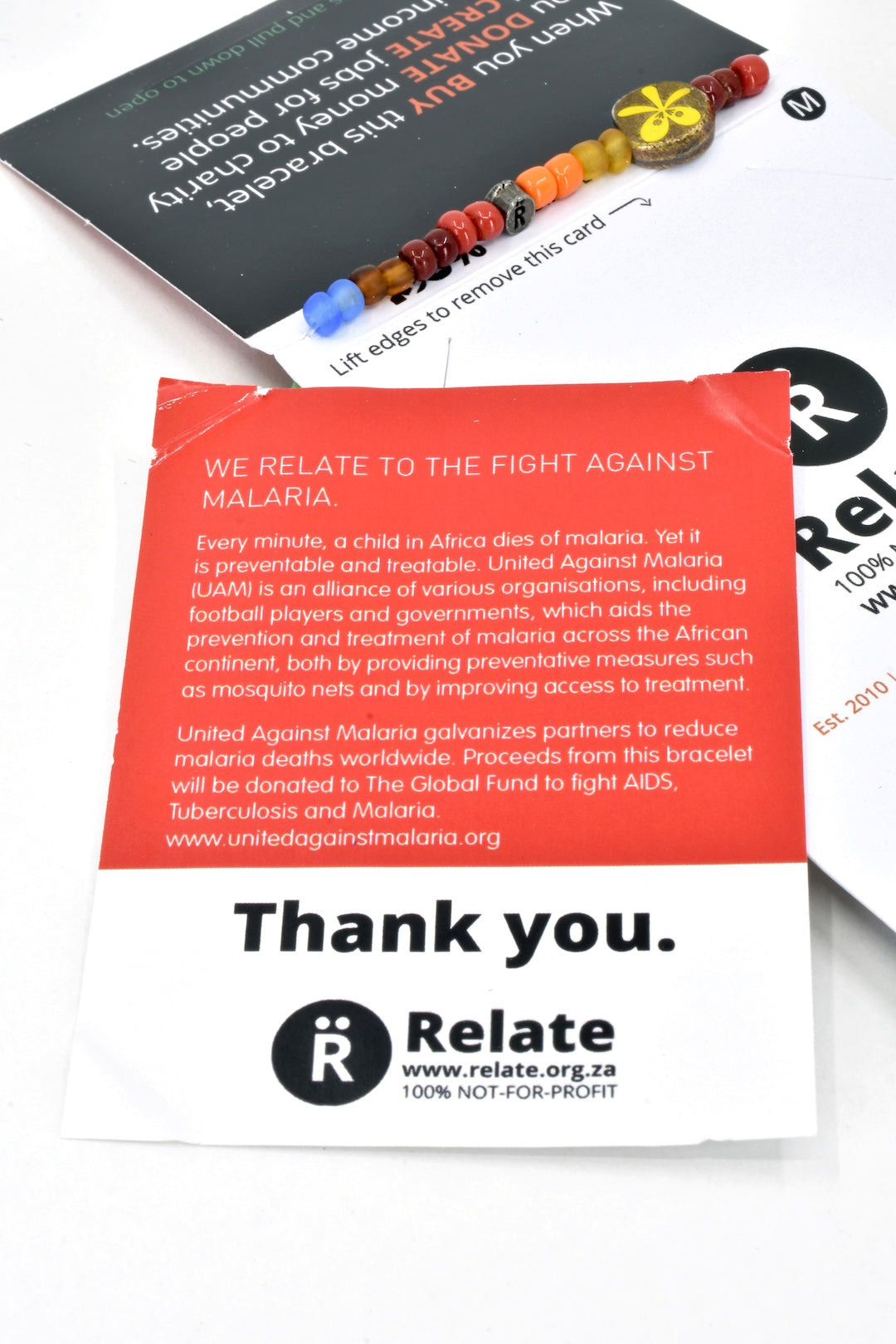 Protect a Child from Malaria South African Relate Cause Bracelet