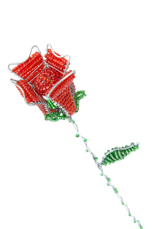 Everlasting Beaded Rosebud Stem