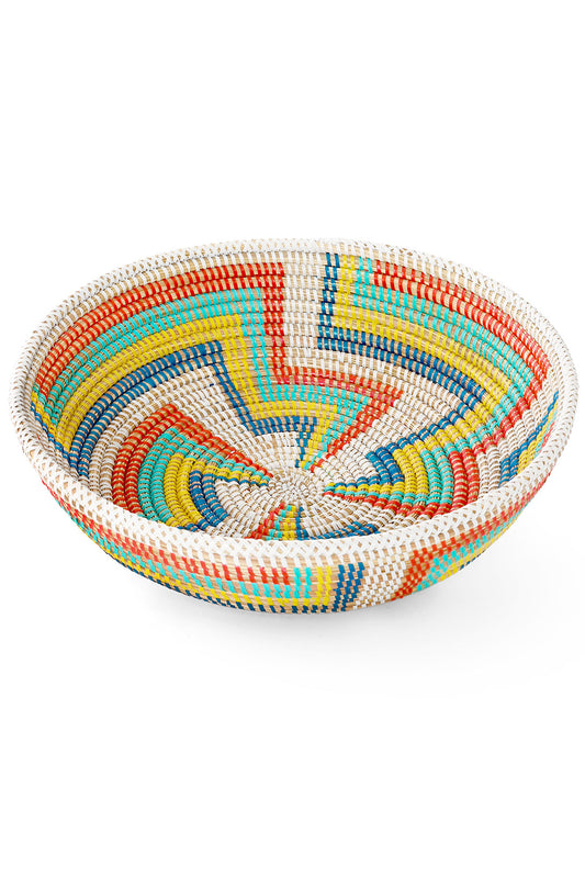 Colorful Zig Zag Tabletop Storage Basket Bowl