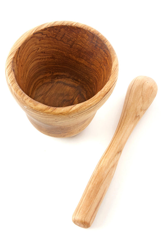Olive Wood Mortar and Pestle Spice Grinding Set
