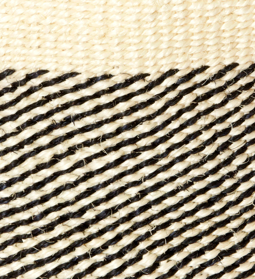 Set of 3 Black Twill Sisal Nesting Baskets