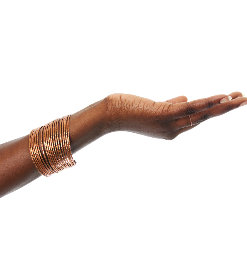 F.R.E.E. Woman Stacked Zambian Copper Cuffs