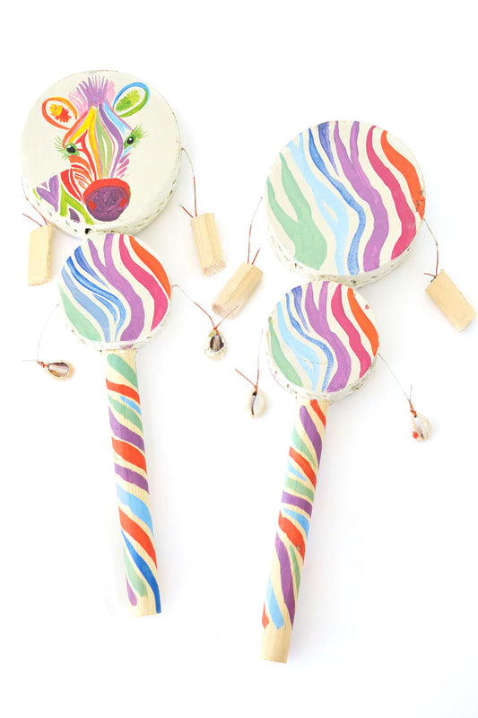 Rainbow Zebra Double Spin Drum