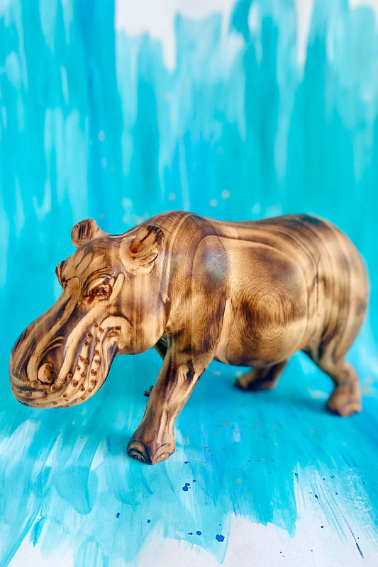 Burnt Jacaranda Hippo Sculpture