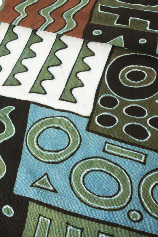 Coastal Colors Mudcloth Throw Blanket Default Title